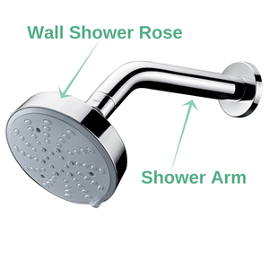 MUZT 3 Function Chrome Wall Shower / Tube Chrome Brass Shower Arm 