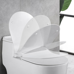 MUZT Deluxe Soft Close Quick Release Toilet Seat - Seashell (Slim Designed D Shaped)