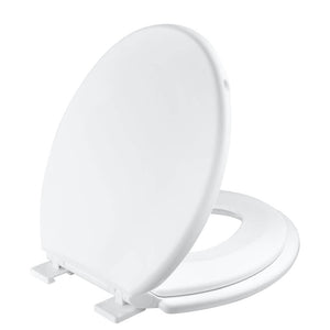 MUZT Soft Close 2 In 1 Child & Adult Family Toilet Seat - White/Oval Shaped