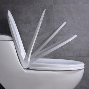 MUZT Deluxe Soft Close Quick Release Toilet Seat Diamond (White/Oval Shaped)